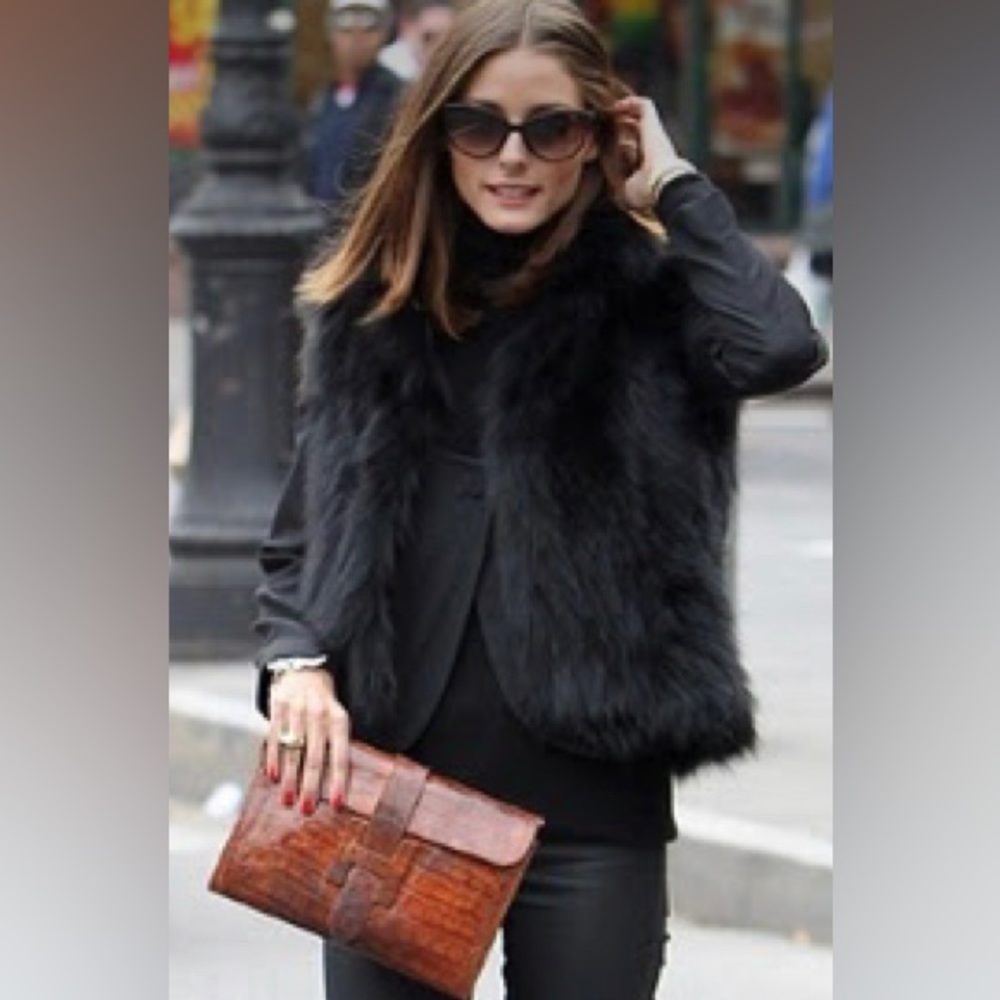 Black fur vest